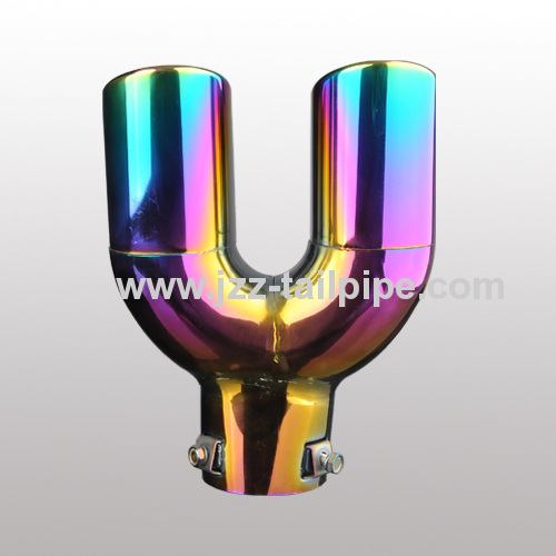 Universal colorful stainless steel car dual exhaust pipe