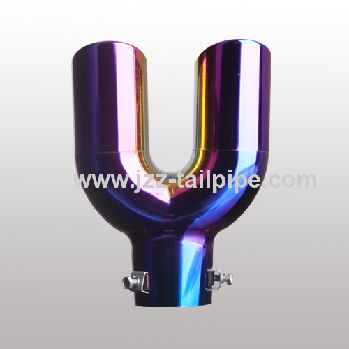 Universal colorful stainless steel car dual exhaust pipe