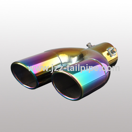 Universal colorful stainless steel car dual exhaust pipe