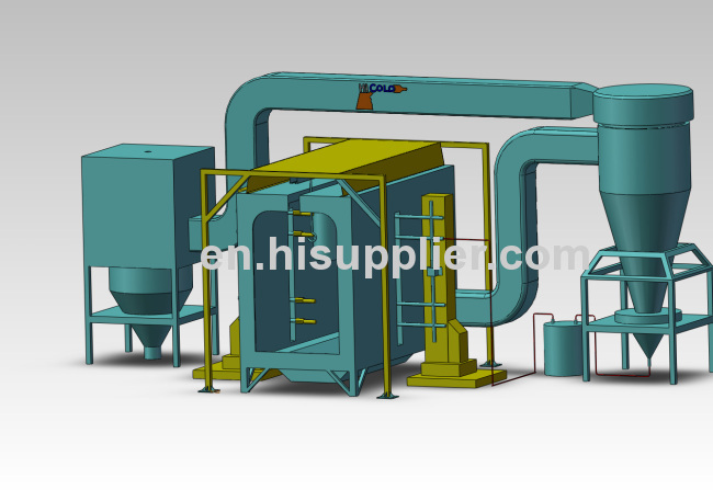 Cyclone after filter powder recovery system of spray paint booth 