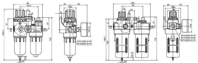 Airtac type Air Filter Combination (AFC/BFC series)