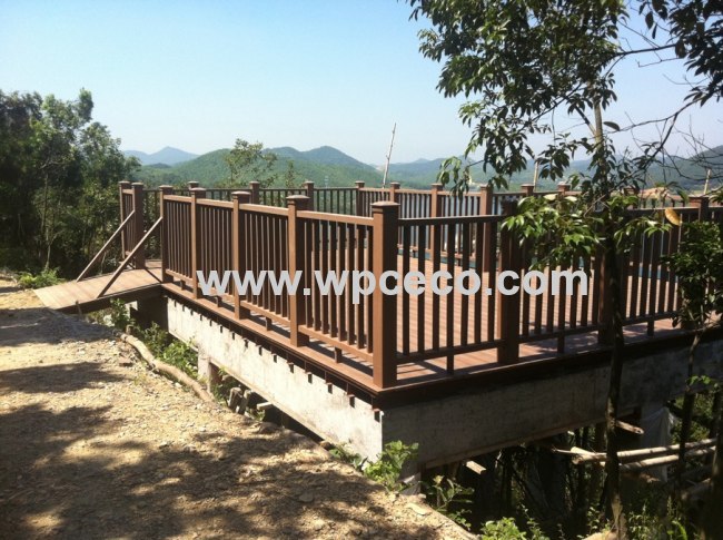 100% recyled, waterproof wpc decking and railing landscap platform