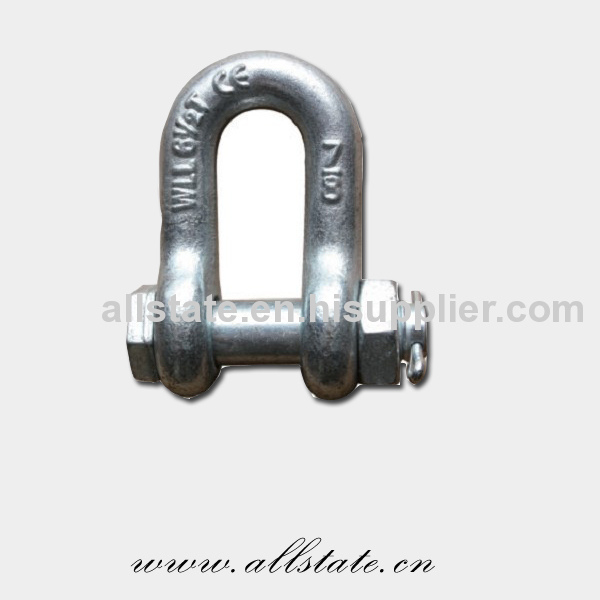 Shackle With Red Pin And Link Chain Shackle