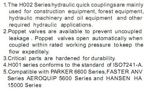 Open-Close Type Hydraulic Quick Coupling