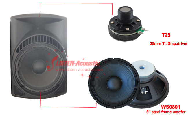 8Plastic Stage PA Passive / ActiveDJ Speaker Box PN08/PN08A