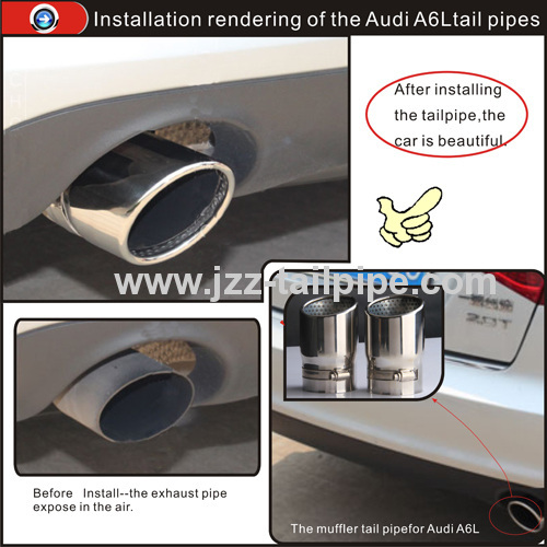 Audi A6L stainless steel single carbon black automobile tailpipe