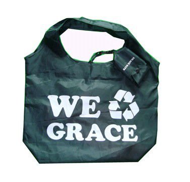 reusable shopping bag folding nylon mesh drawstring bag 