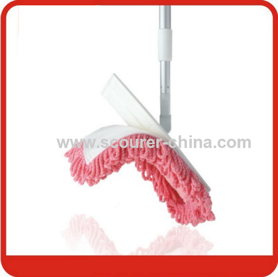 Aluminium flat mop with microfiber fabric pad