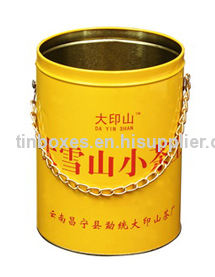 Round Tin with Metal Chains for Promotion