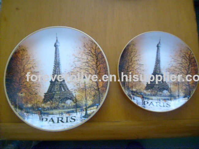 round ceramic plate with decal for Various Size 