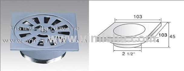 Brass Chrome Plated Anti-odour Floor Drain with Outlet Diameter 2-1/2 