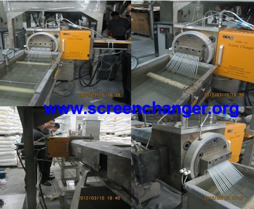 continuous hydraulic screen changer with single slide plate