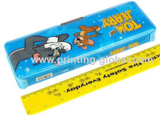 Children Cartoon Design Plastic Pencil Container Pencil Box Heat Transfer Film