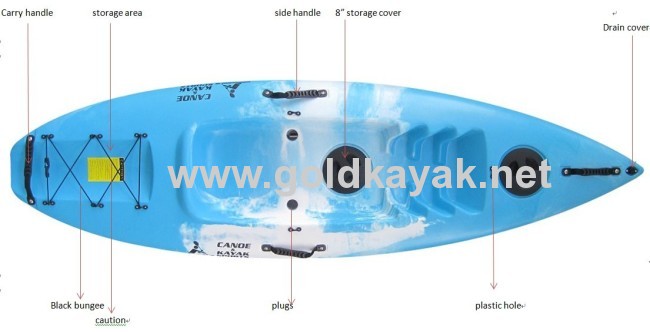 hot selling single sit-on-top kayak with PE material