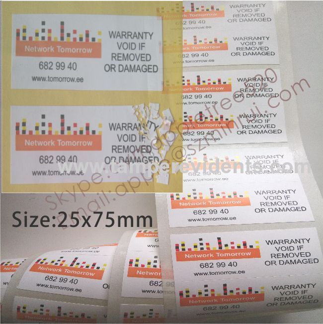 Ultra Destructible Vinyl Labels,Package Security Seals,Cargo Security Seals,Eggshell Paper Warranty Security Sticker 