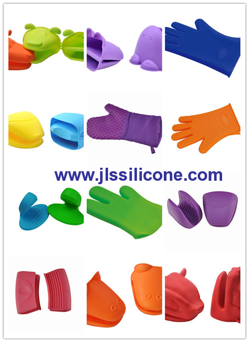 flexible finger and embossed silicone oven mitts glove and pot holder