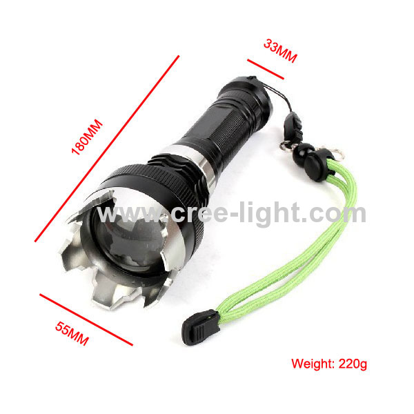 New ! Focus 10W CREE XML T6 High Power Flashlight With Attack Head ACK-1176