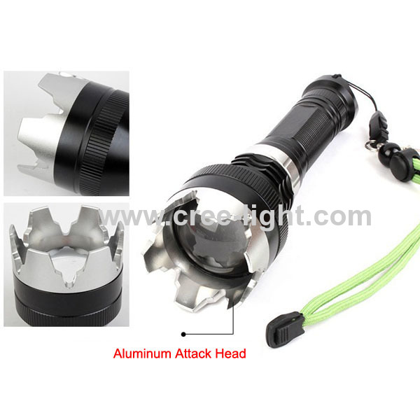 New ! Focus 10W CREE XML T6 High Power Flashlight With Attack Head ACK-1176