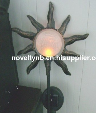 Solar wrought iron lamp
