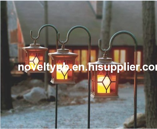 wooden solar lantern for garden