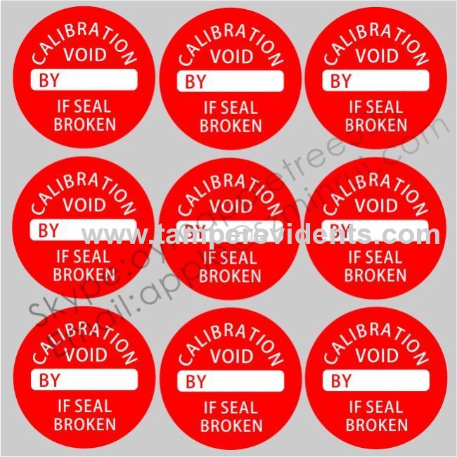 Custom Destructive Calibration Labels,Tamper Evident QC Security Seals,Round Destructible Calibration VOID Stickers 