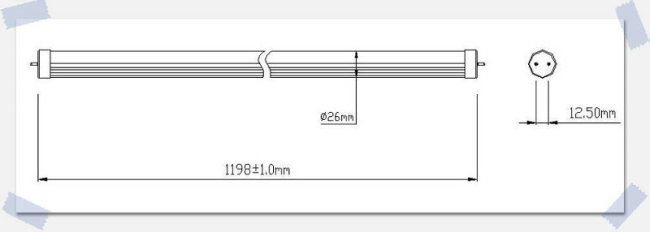 T8 LED tube 110-240V 20W replace Fluorescent40W pure white