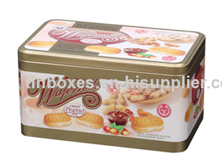 Rectangular cookie tin can box