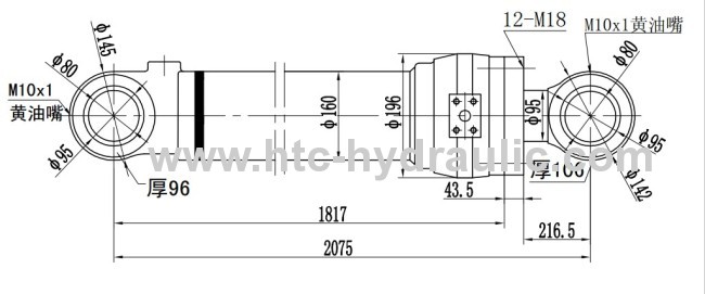 PC Excavator Double acting Hydraulic Cylinder