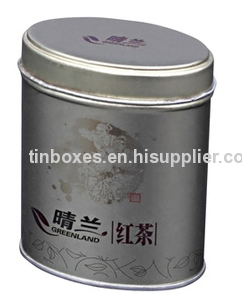 Oval tea tin box