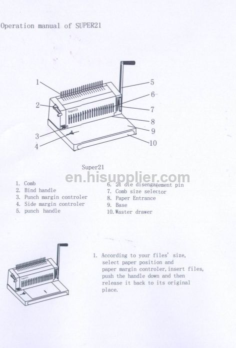 All metal construction comb binding machine