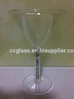 Hand Made Single Wall Borosilicate Martini Glass