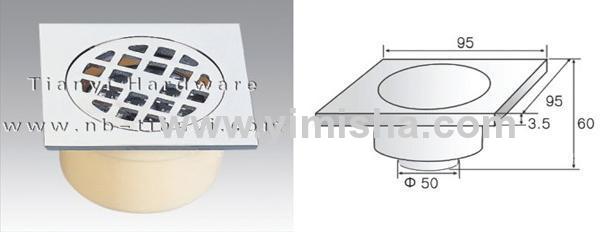 95mm×95mm×3.5mmMiddle-Sealed Anti-Odour Floor Drain