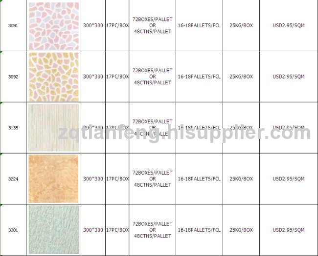 300X300MM- NON-SLIP glazed ceramic floor & wall tiles