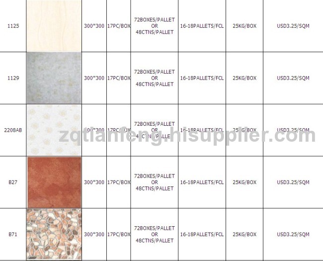 300X300MM- NON-SLIP glazed ceramic floor & wall tiles