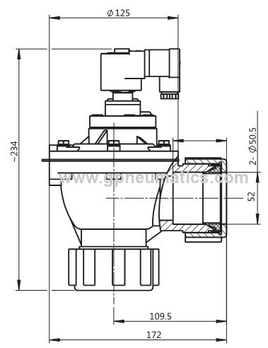 Dual stage compression fitting pulse valve