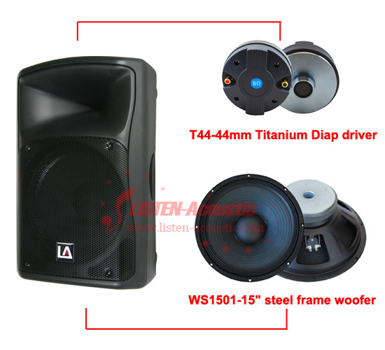 Professional Two-way Stage Plastic Active Speaker PT-15 / PT15A 