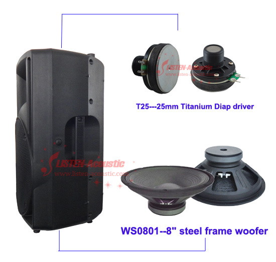 Professional 2-Way Plastic Outdoor Portable Speaker PL08/ PL08A