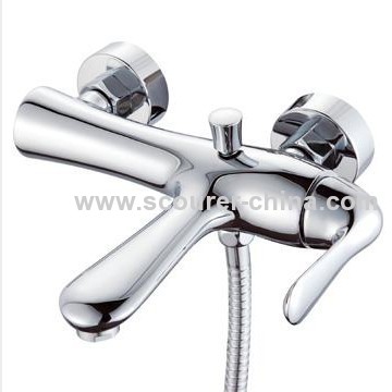 Wall Mounted Exposed Bath Shower Faucet with Shower 