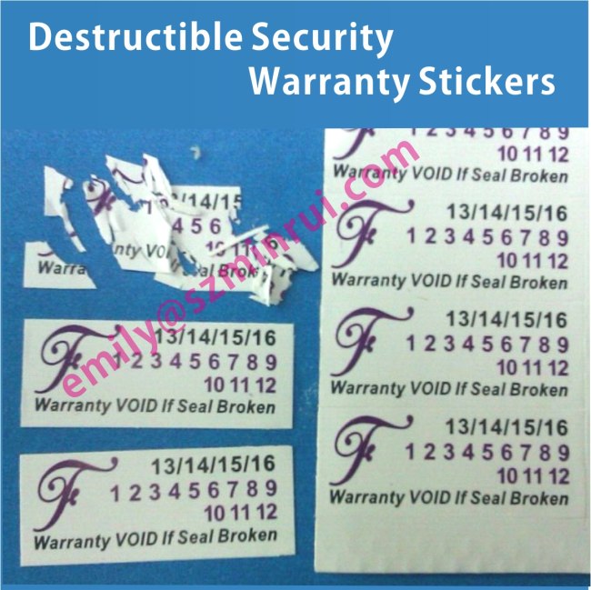 Custom Purple Destructible Warranty Stickers with Dates,Stickers Warranty Labels,Fragile Brittle Warranty Labels