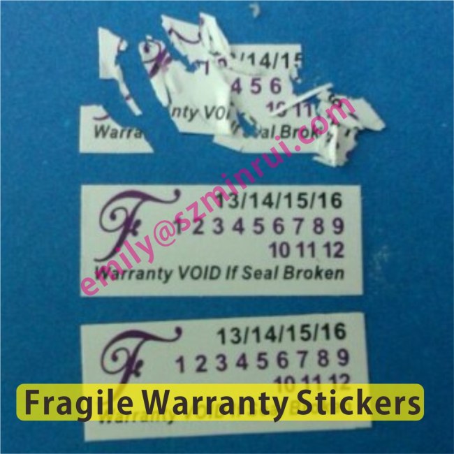 Custom Purple Destructible Warranty Stickers with Dates,Stickers Warranty Labels,Fragile Brittle Warranty Labels