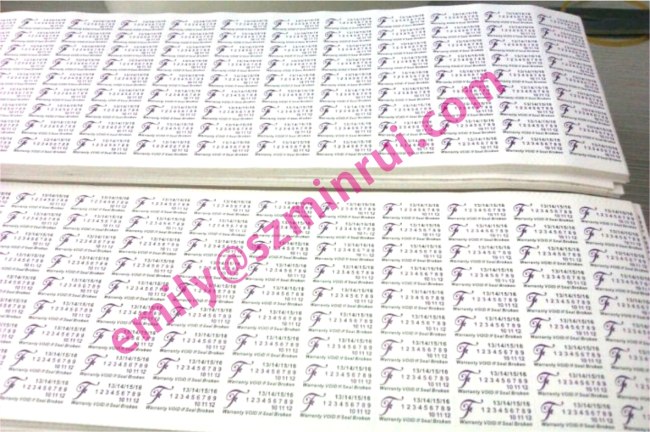 Custom Purple Destructible Warranty Stickers with Dates,Stickers Warranty Labels,Fragile Brittle Warranty Labels