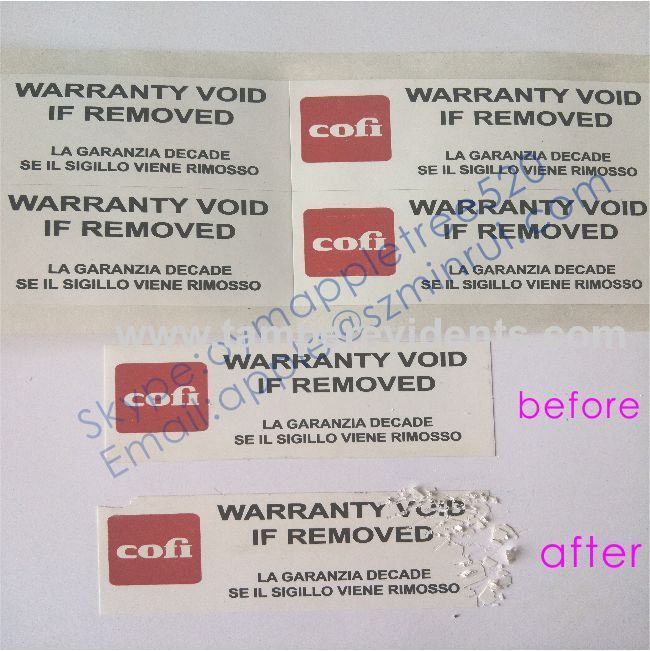 Self-destruct Permanent Adhesive Labels,Warranty Security Seals,Tamper Evident Warranty Eggshell Stickers