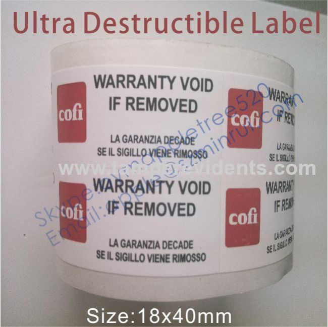 Self-destruct Permanent Adhesive Labels,Warranty Security Seals,Tamper Evident Warranty Eggshell Stickers