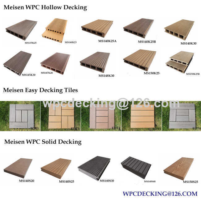 Wood plastic outdoor decking