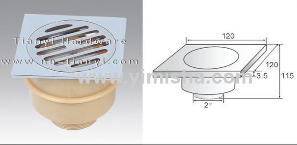  120mm×120mm×3.5mm High-Sealed Anti-Odour Floor Drain with Outlet Diameter 2 