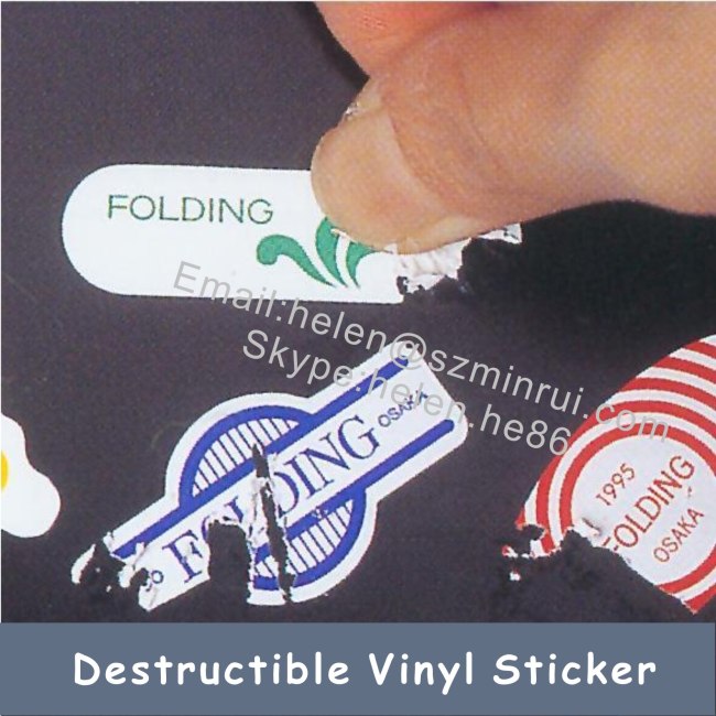 Tamper Evident Easy Broken Eggshell Labels,Good Destructibility and Excellent Outdoor Performance Destructive Sticker