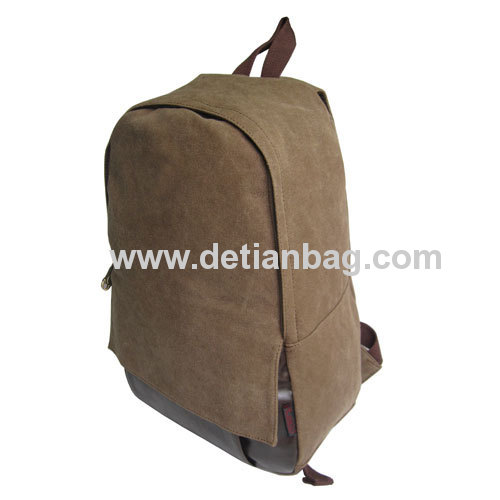 Hot sell simple brown womens canvas travel backpacks for girls
