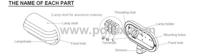 Infrared Motion Sensor Lamp PD-PIR-2030-B