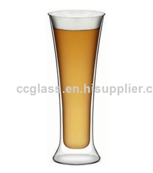 Large Volume 350ml Double Wall Beer Glass