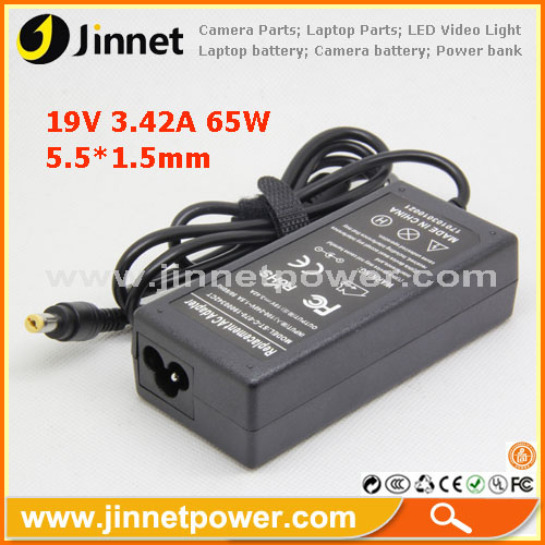 Best 19V 3.42A 65W Laptop AC Adapter For Acer Aspire 5.5*1.5mm 3-Prong made in China